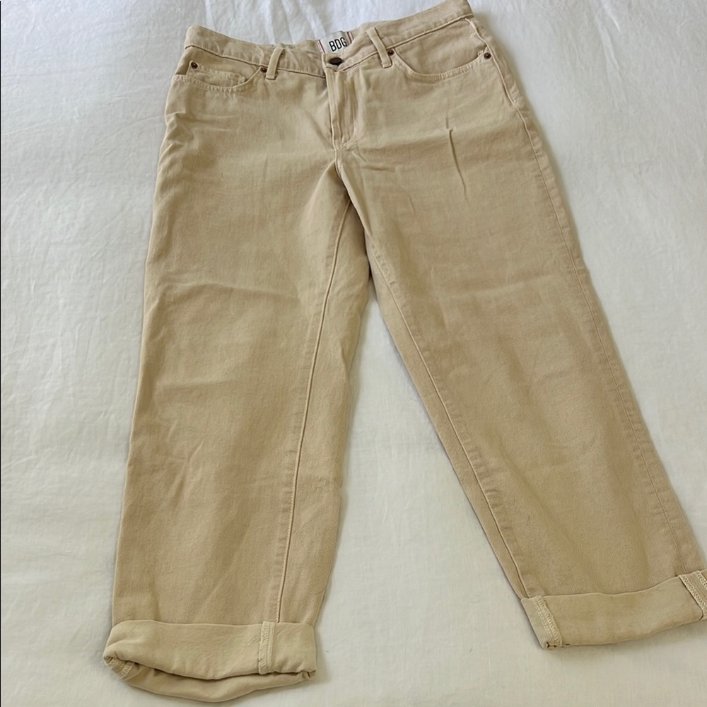 Cream BDG Straight-Leg Jeans